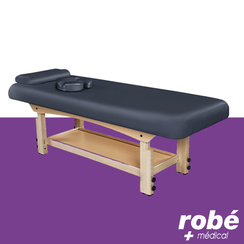 Table de massage en bois massif avec plan de rangement infrieur et hauteur rglable - Gris