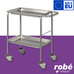 Chariot guridon de soins - avec plateaux amovibles inox 18-10 - Fabrication europenne