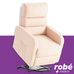 Fauteuil releveur mono-moteur en velours - Beige - Egvar