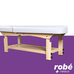 Table de massage en bois massif - En 2 parties - Hauteur rglable - Dossier inclinable - Blanc