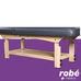 Table de massage en bois massif - En 2 parties - Hauteur rglable - Dossier inclinable - Gris