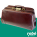 Mallette mdicale en cuir marron - Fond rigide et fermeture - Dim. 38 x 20 x 20 cm