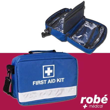 Trousse de secours d'urgence multipoches Robé Médical - Dim. 31 x 22 x 11  cm - Mallettes petit et moyen format - Robé vente matériel médical